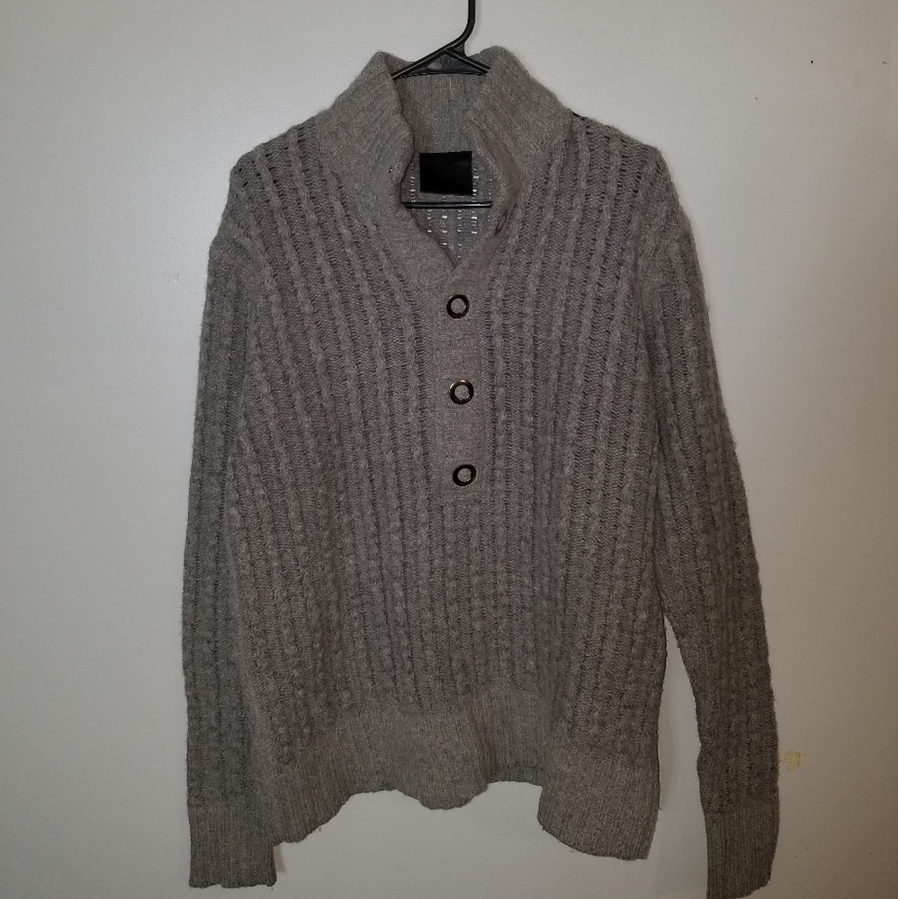 Couture Gray Wool Sweater L